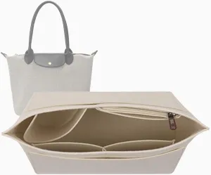 Lckaey tote insert organizer bags for longchamp bag women le pliage tote organizer 1028beige-L