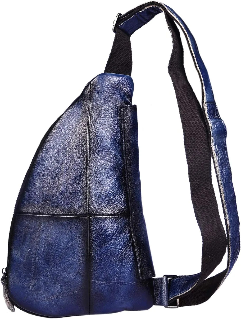 Le'aokuu Mens Fashion Casual Tea Designer Travel Hiking Crossbody Chest Sling Bag Rig One Shoulder Strap Bag For Men Leather