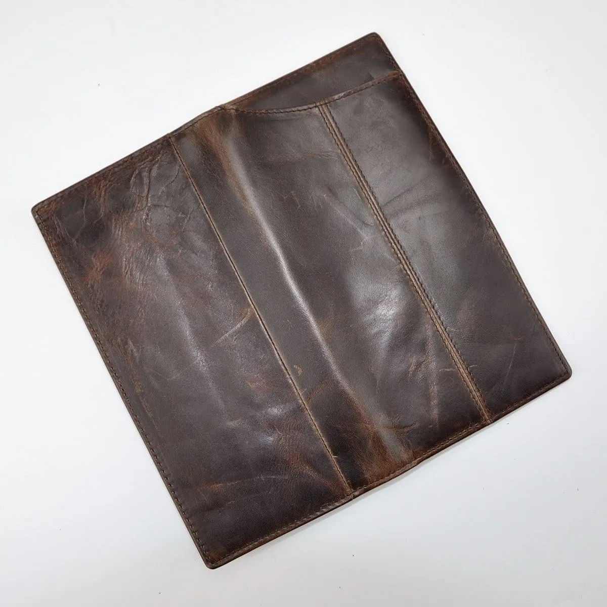 Le'aokuu Mens Genuine Leather Bifold Wallet Organizer Checkbook Card Case（0 1019 A Coffee）