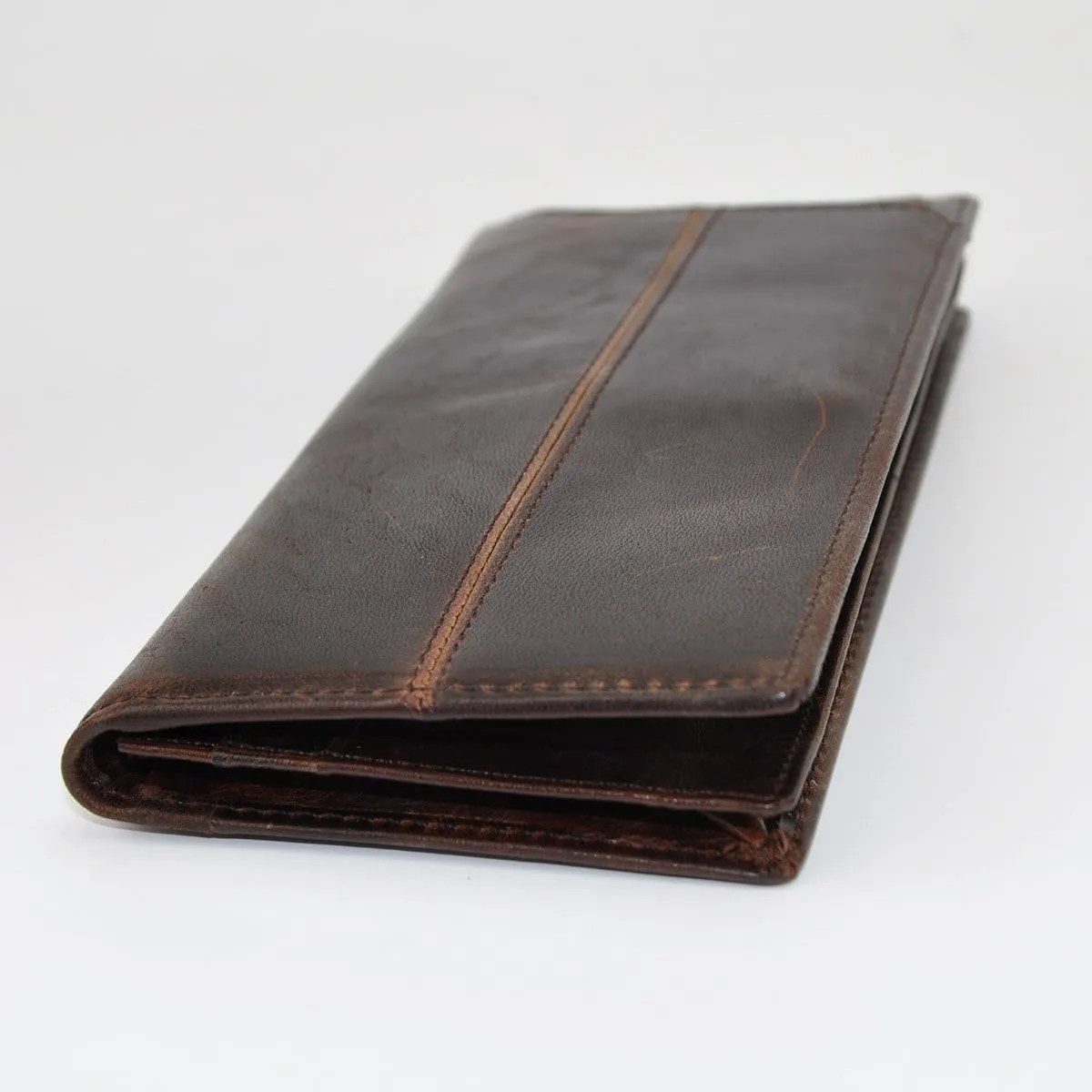 Le'aokuu Mens Genuine Leather Bifold Wallet Organizer Checkbook Card Case（0 1019 A Coffee）