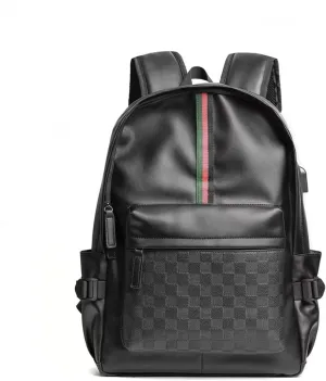 Leather Backpack School College Bookbag Leisure Business Travel Hiking Rucksack,Suitable for 15.6-inch laptop pack (2)