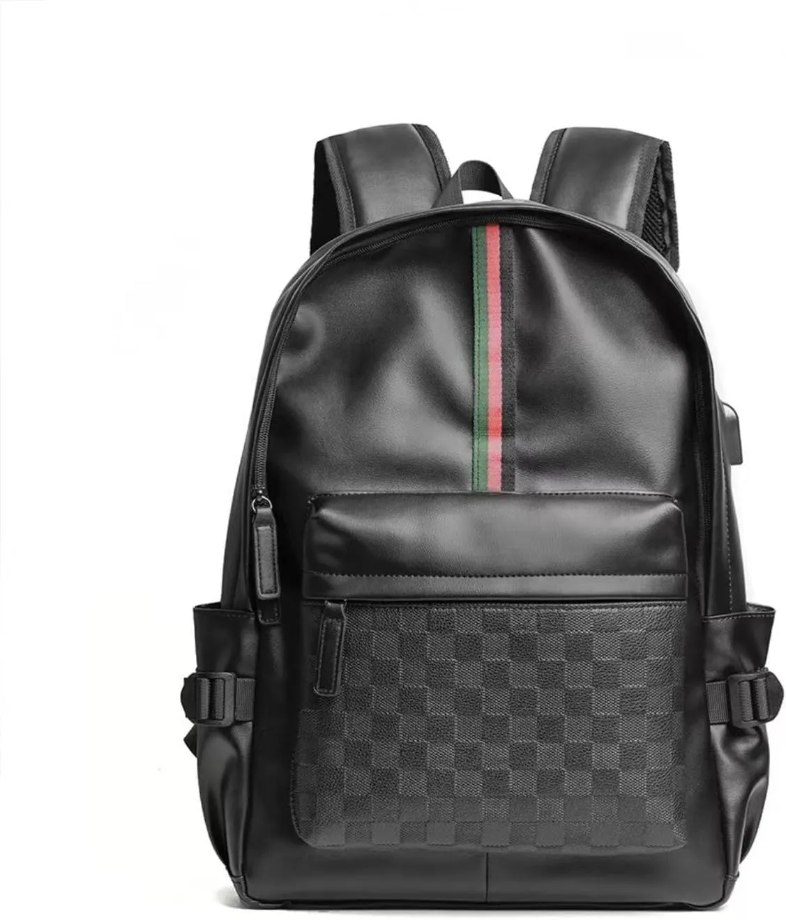 Leather Backpack School College Bookbag Leisure Business Travel Hiking Rucksack,Suitable for 15.6-inch laptop pack (2)