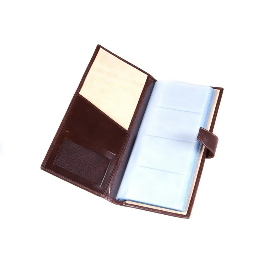 Leather Multiple Business Card Wallet - Brown