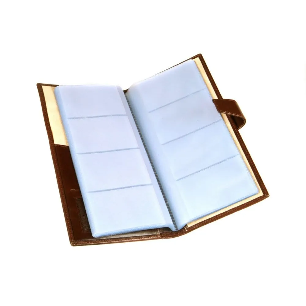 Leather Multiple Business Card Wallet - Brown