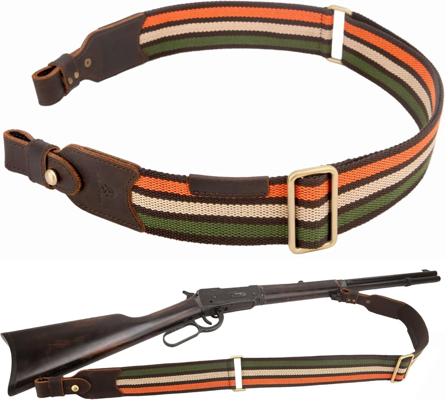 Leather Rifle Sling Gun Shoulder Adjustable Belt for Hunting