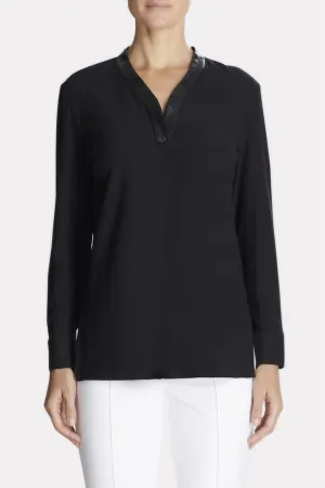 Leather Trimmed Shirt