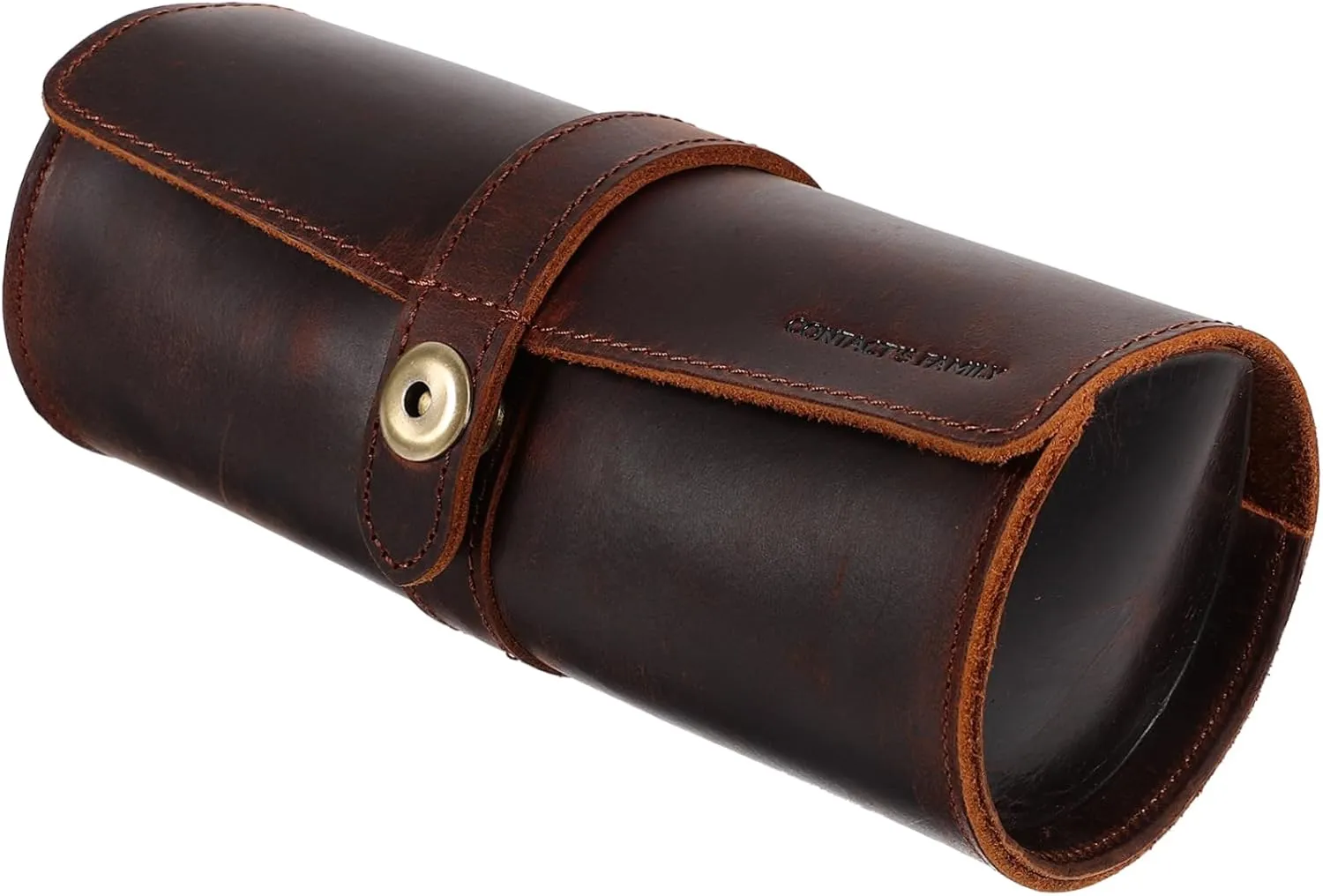 Leather Watch Case for Men Travel Organizer Stylish Design Cylindrical Storage for Mechanical Watches for Business Trips and Home Use