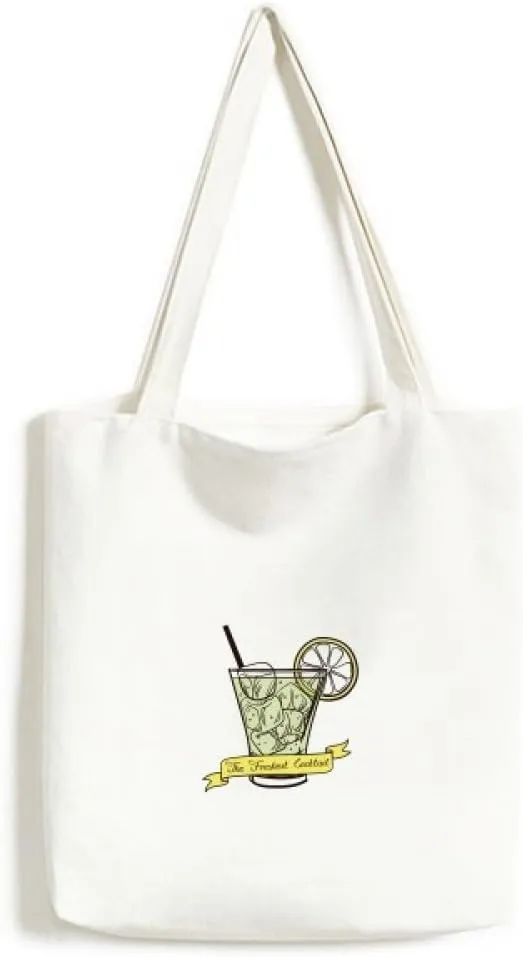 Lemon Ice Juice Tubularis Ice Cream Environmentally Tote Canvas Bag Shopping Handbag Craft Washable