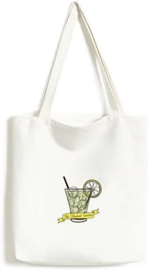 Lemon Ice Juice Tubularis Ice Cream Environmentally Tote Canvas Bag Shopping Handbag Craft Washable