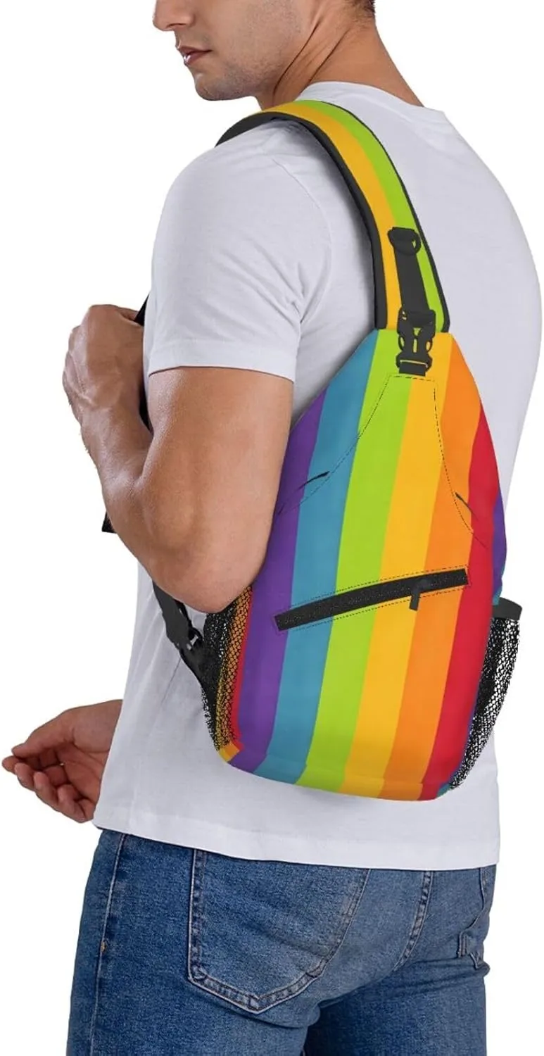 Lgbt Pride Rainbow Gay Chest Sling Bag Crossbody Shoulder Backpack Bag Gym Cycling Daypack Travel Hiking Cross Bag