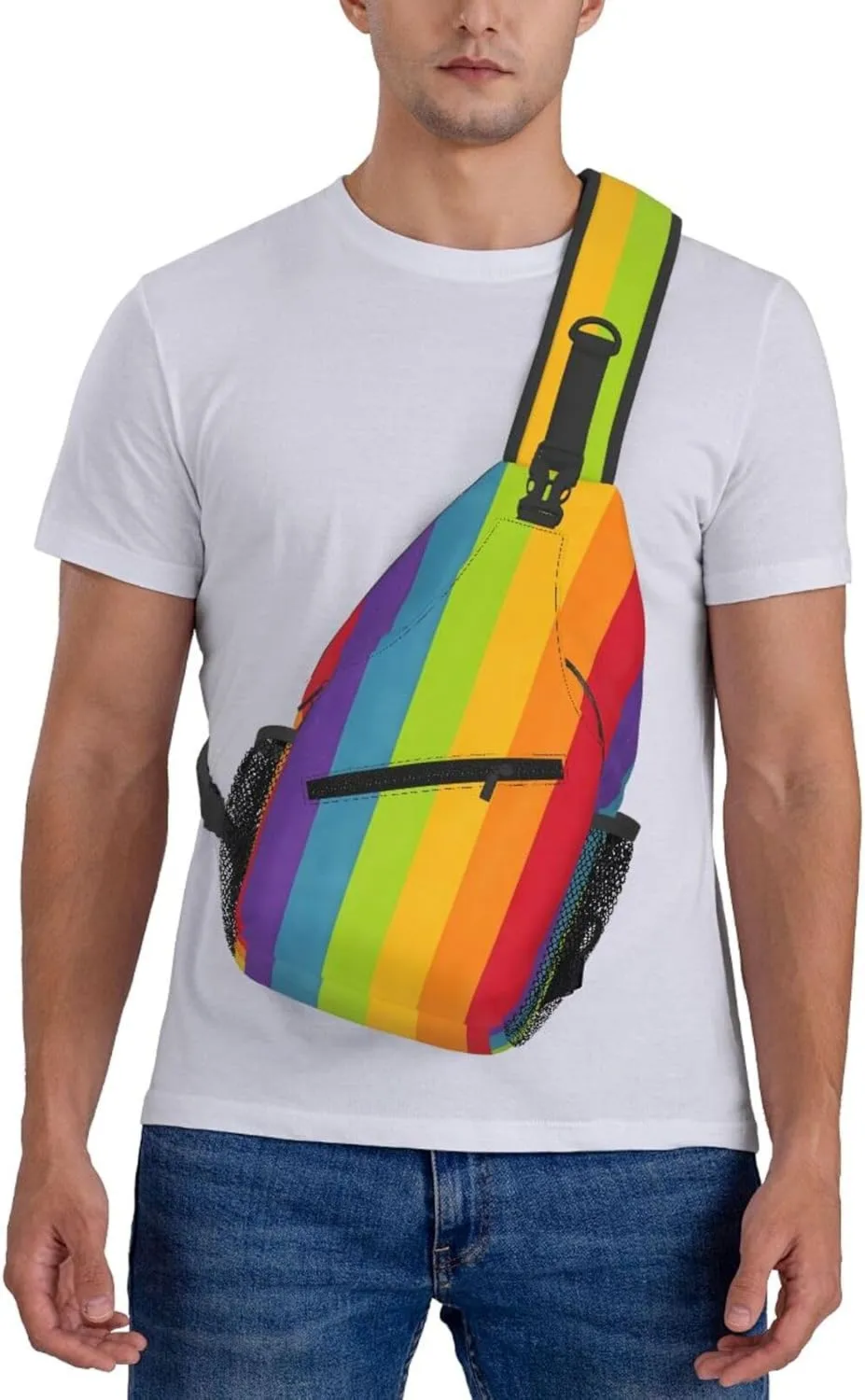 Lgbt Pride Rainbow Gay Chest Sling Bag Crossbody Shoulder Backpack Bag Gym Cycling Daypack Travel Hiking Cross Bag