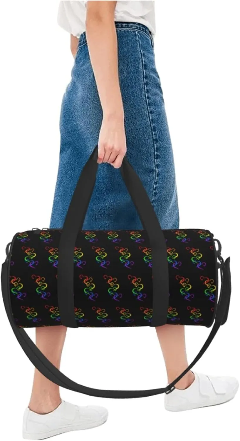 LGBT Pride Rainbow Gay Hearts of Pride Round Travel Duffel Bag Large Capacity Gym Sports Bags for Hiking Vacation Trips