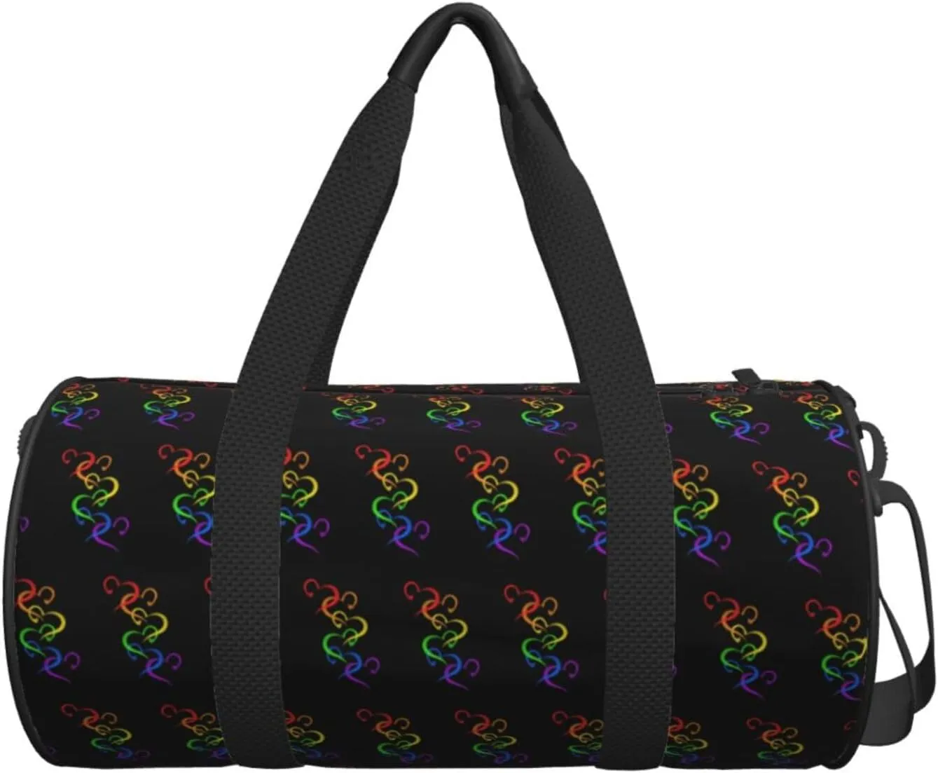 LGBT Pride Rainbow Gay Hearts of Pride Round Travel Duffel Bag Large Capacity Gym Sports Bags for Hiking Vacation Trips