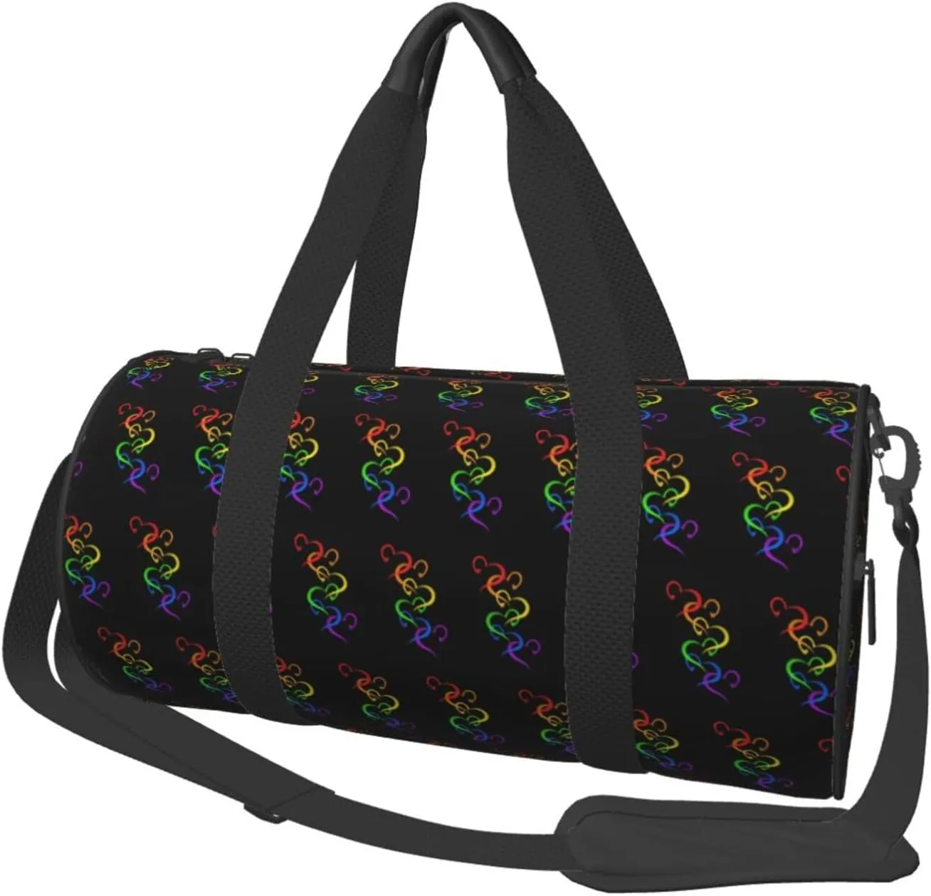 LGBT Pride Rainbow Gay Hearts of Pride Round Travel Duffel Bag Large Capacity Gym Sports Bags for Hiking Vacation Trips