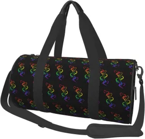 LGBT Pride Rainbow Gay Hearts of Pride Round Travel Duffel Bag Large Capacity Gym Sports Bags for Hiking Vacation Trips