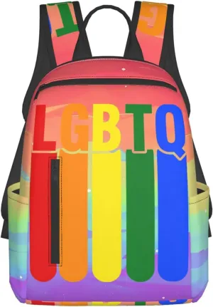 LGBTQ Rainbow Gay Pride LGBT Travel Laptop Backpack Casual Backpacks Double Shoulder Daypack Notebook Rucksack Work Bags Sports Bag for Hiking Camping Beach