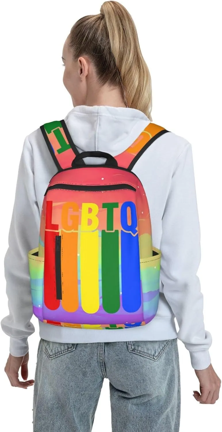 LGBTQ Rainbow Gay Pride LGBT Travel Laptop Backpack Casual Backpacks Double Shoulder Daypack Notebook Rucksack Work Bags Sports Bag for Hiking Camping Beach
