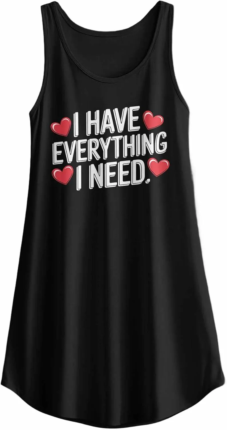 Libaoge Nightgowns for Women I Have Everything I Need Sleeveless Sleepwear Racerback Women's Nightgowns & Sleepshirts S-4XL