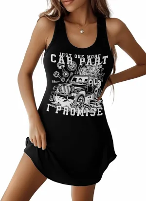 Libaoge Nightgowns for Women Just One More Car Part I Promise Sleeveless Sleepwear Women's Nightgowns & Sleepshirts S-4XL