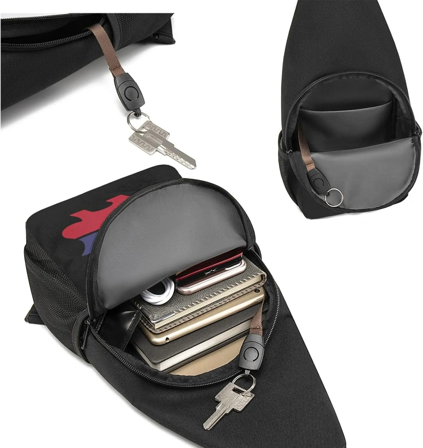 Libertarian Porcupine Sling Bag Crossbody Backpack Shoulder Casual Daypack Bags for Men Women