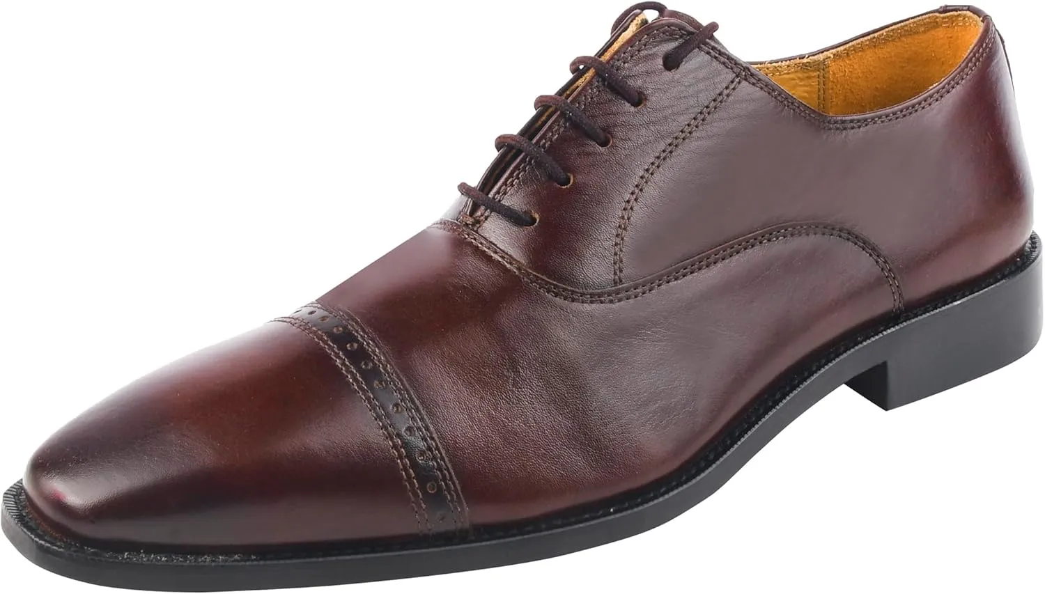 LIBERTYZENO Mens Tread Design Genuine Leather Lace Up Oxford Dress Shoes