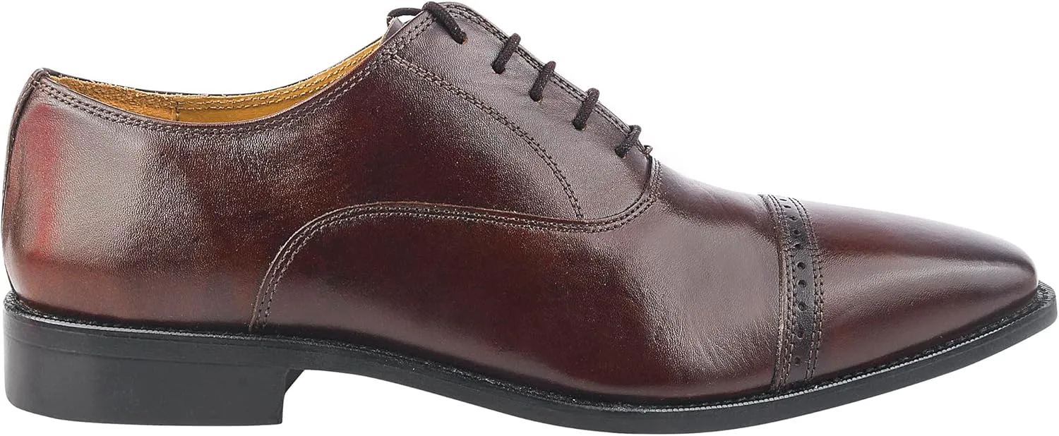 LIBERTYZENO Mens Tread Design Genuine Leather Lace Up Oxford Dress Shoes