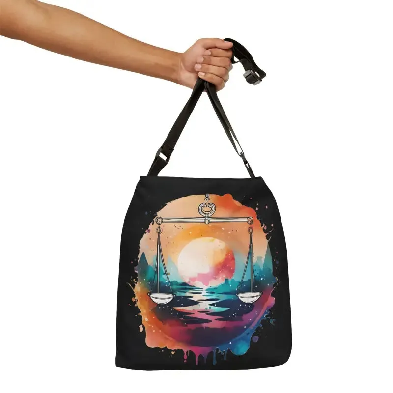 Libra Zodiac Sign Tote Bag Color Splash