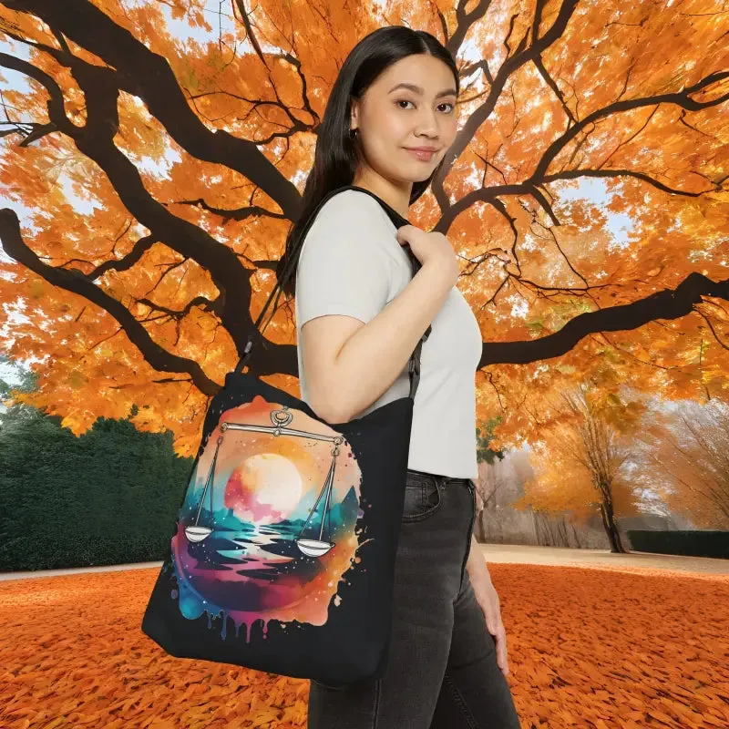 Libra Zodiac Sign Tote Bag Color Splash