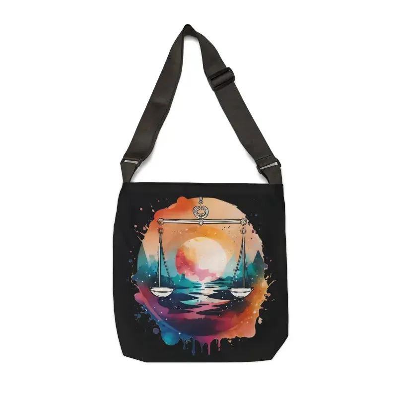 Libra Zodiac Sign Tote Bag Color Splash