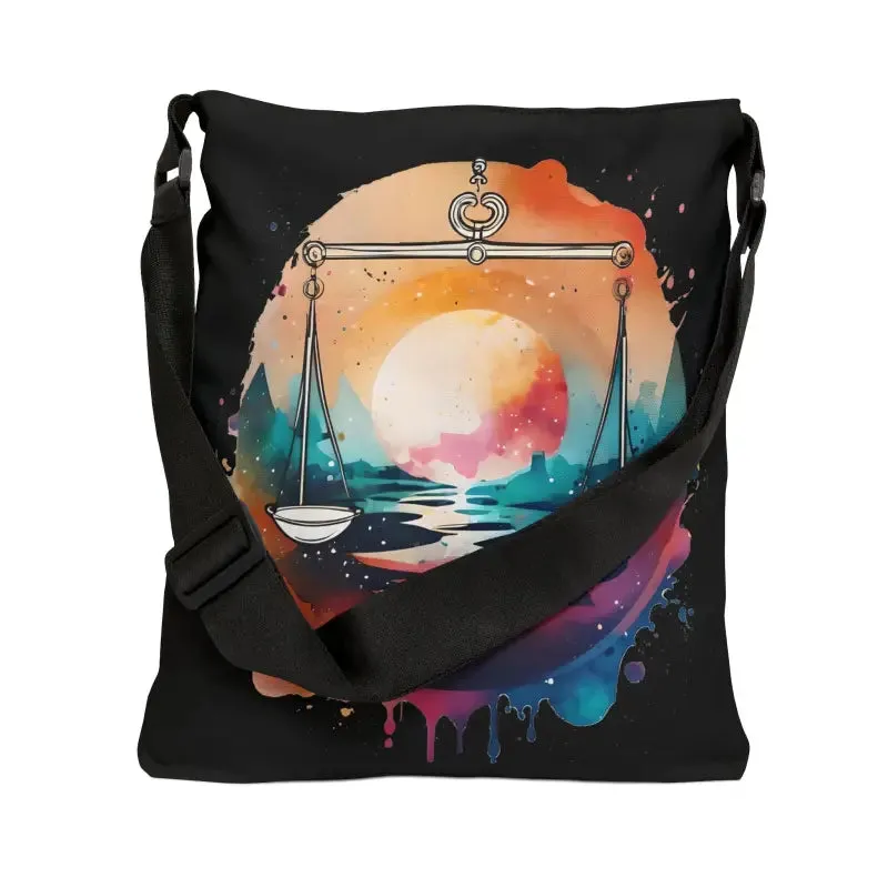 Libra Zodiac Sign Tote Bag Color Splash