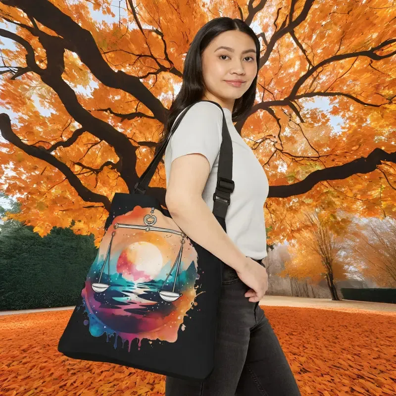Libra Zodiac Sign Tote Bag Color Splash