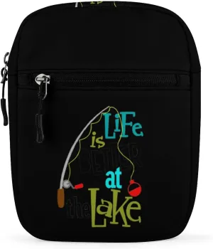 Life Better at Lake Small Crossbody Bag Lightweight Satchel Bag Tote Bag Mini Handbag for Men Women
