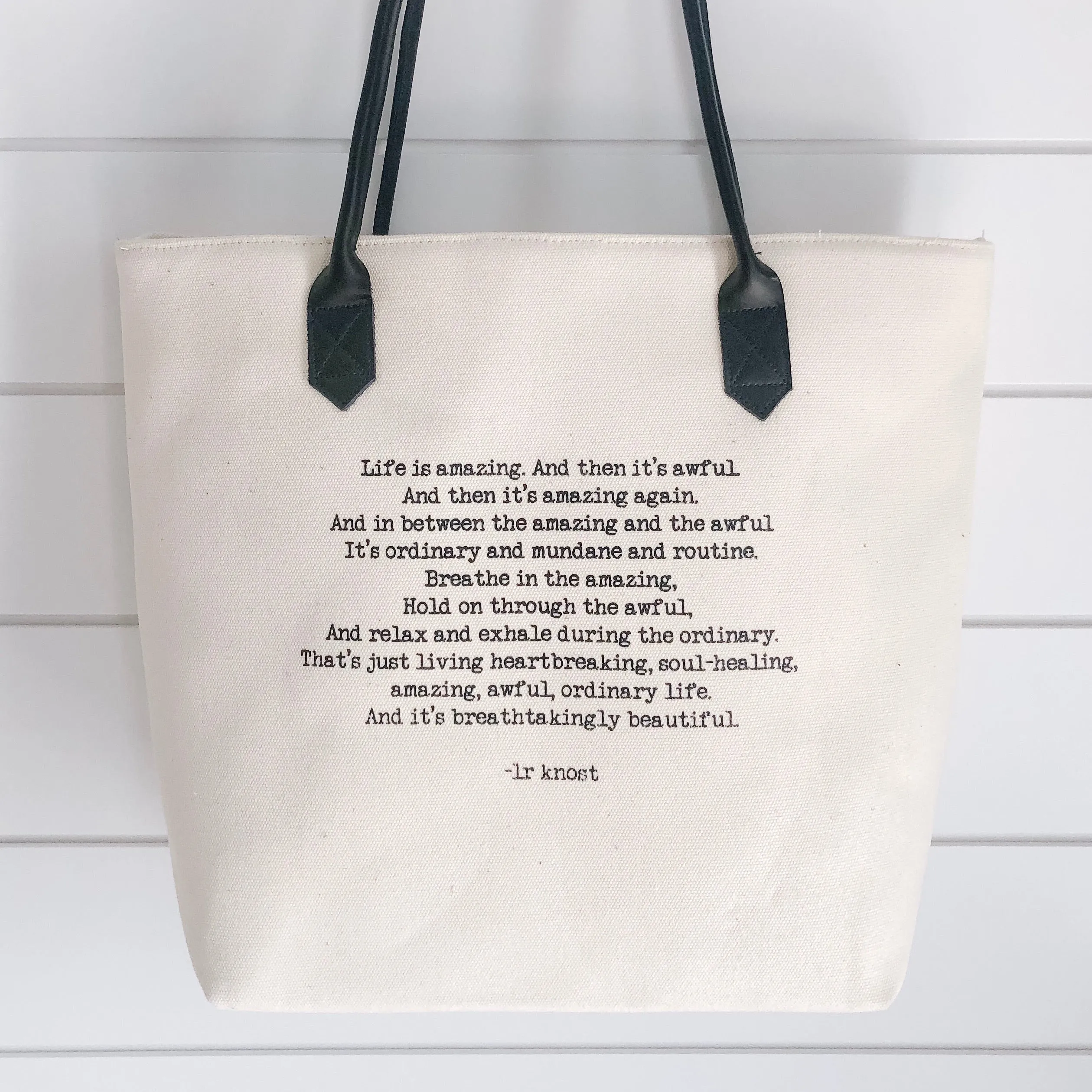 Life quote tote bag