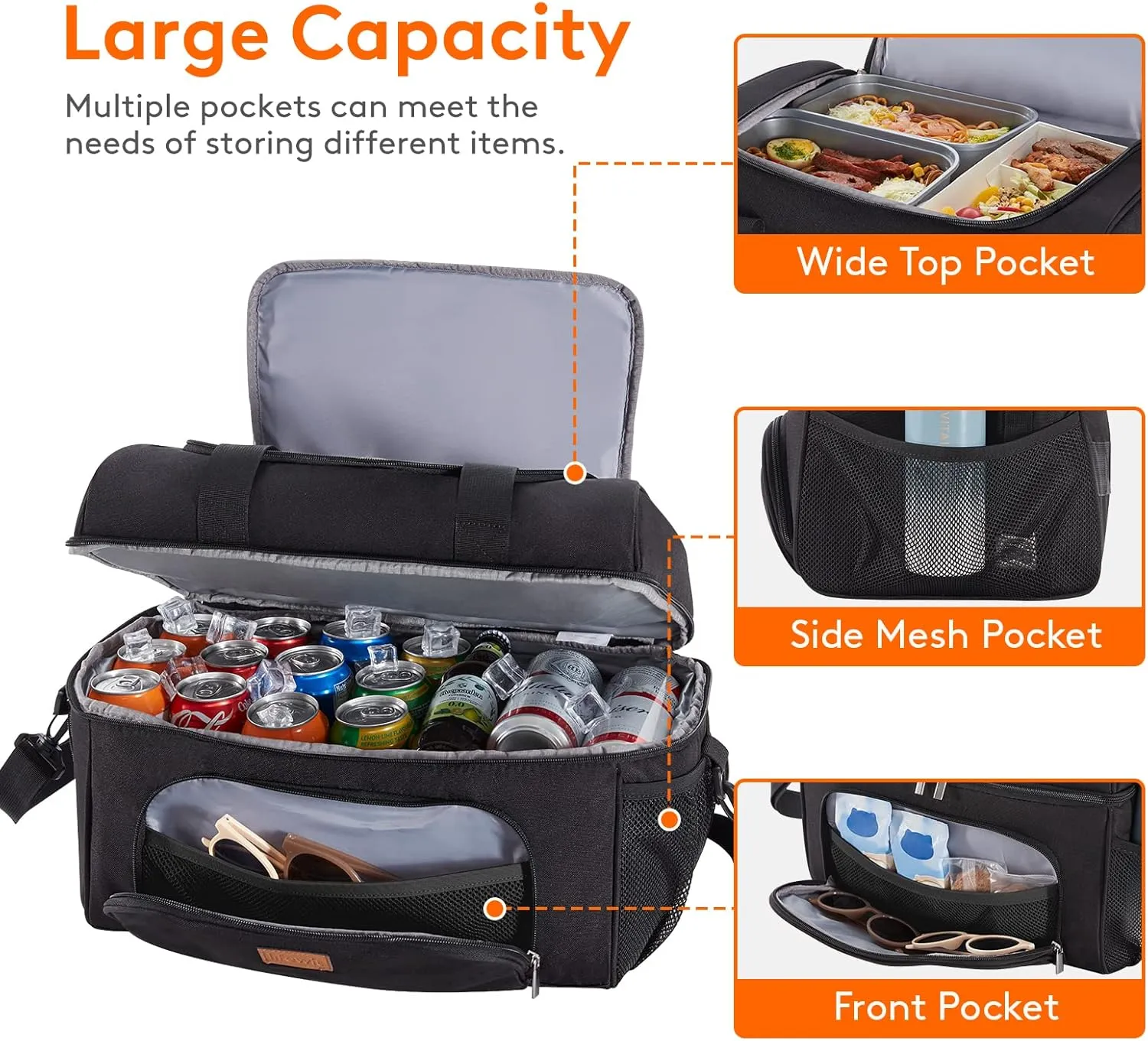 Lifewit Large Cooler Bag Insulated Lunch Bag Lightweight Portable Cool Bag Double Layer for Picnic, Beach, Work, Trip