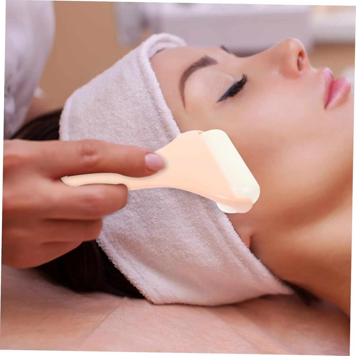 LIFKOME Face Ice Facial Roller Wrinkles Massage Ice Roller Facial Ice Massager Rollers Massage Roller Facial Massaging Tool Facial Cream Roller Eye Cream Roller White Stainless Steel