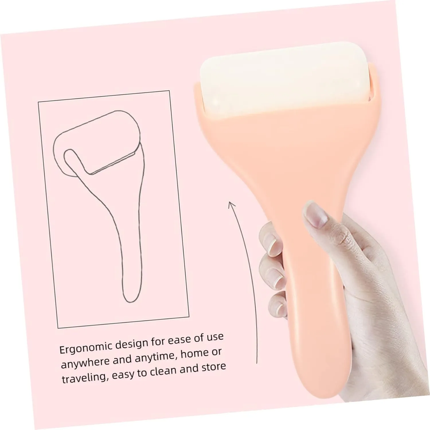 LIFKOME Face Ice Facial Roller Wrinkles Massage Ice Roller Facial Ice Massager Rollers Massage Roller Facial Massaging Tool Facial Cream Roller Eye Cream Roller White Stainless Steel
