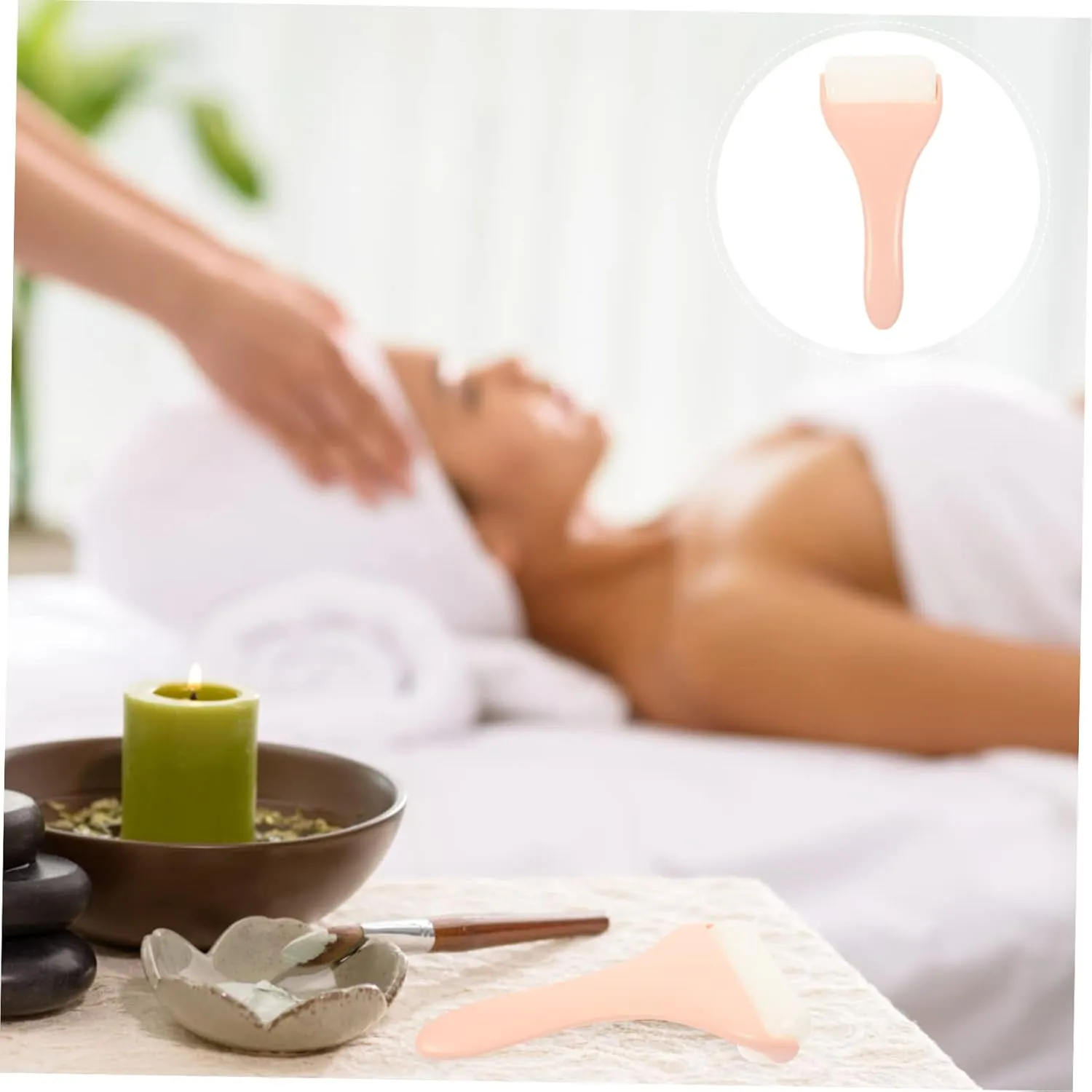 LIFKOME Face Ice Facial Roller Wrinkles Massage Ice Roller Facial Ice Massager Rollers Massage Roller Facial Massaging Tool Facial Cream Roller Eye Cream Roller White Stainless Steel