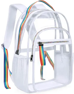 LIGHT FLIGHT Clear Backpack Heavy Duty Transparent Backpack Set See Through Bookbags Durable Backpacks for College, Security