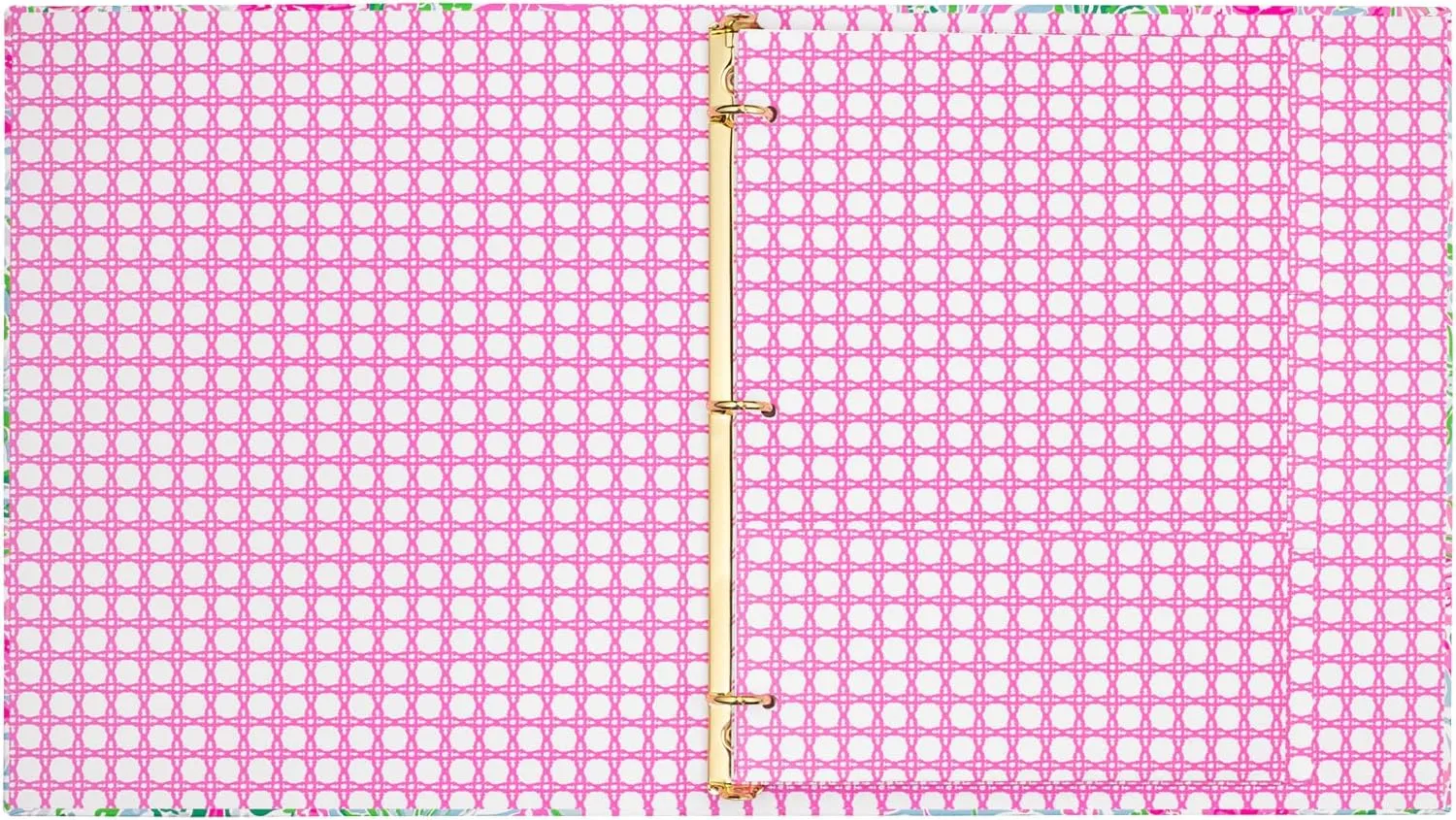 Lilly Pulitzer Cute 3-Ring Binder with Pockets and 3 Tab Dividers, Thin Aesthetic Binder (0.75" Metal Rings), Leaf it Wild