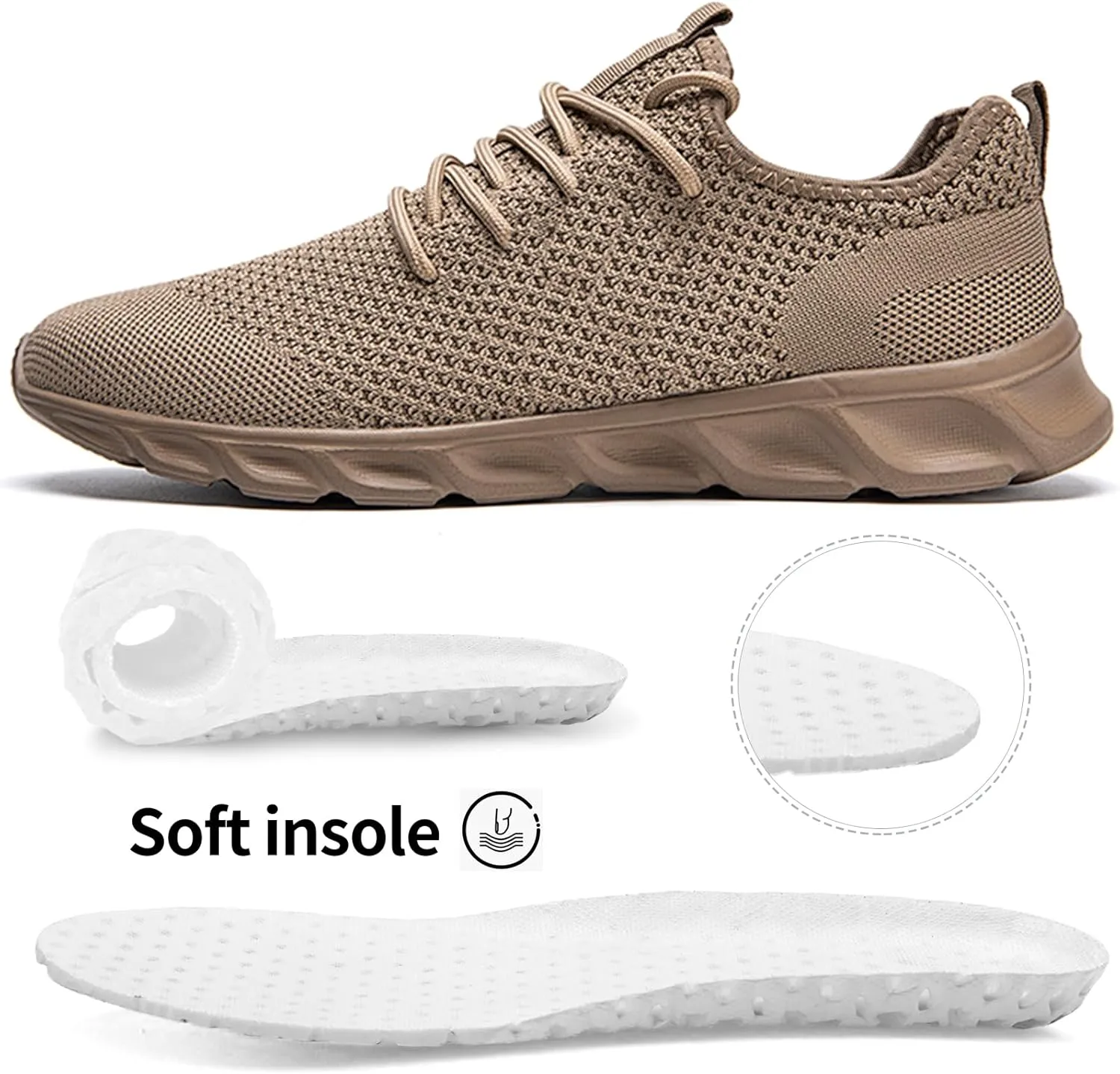 Linenghs Mens Running Shoes Tennis Gym Sneakers Casual Slip On Walking Lightweight Athletic Workout Breathable Fashion Sports Shoes