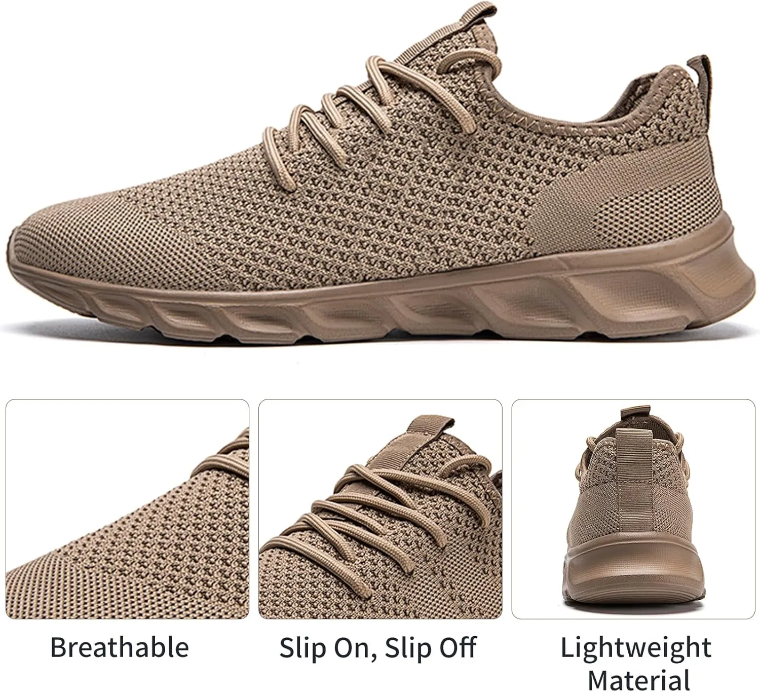 Linenghs Mens Running Shoes Tennis Gym Sneakers Casual Slip On Walking Lightweight Athletic Workout Breathable Fashion Sports Shoes