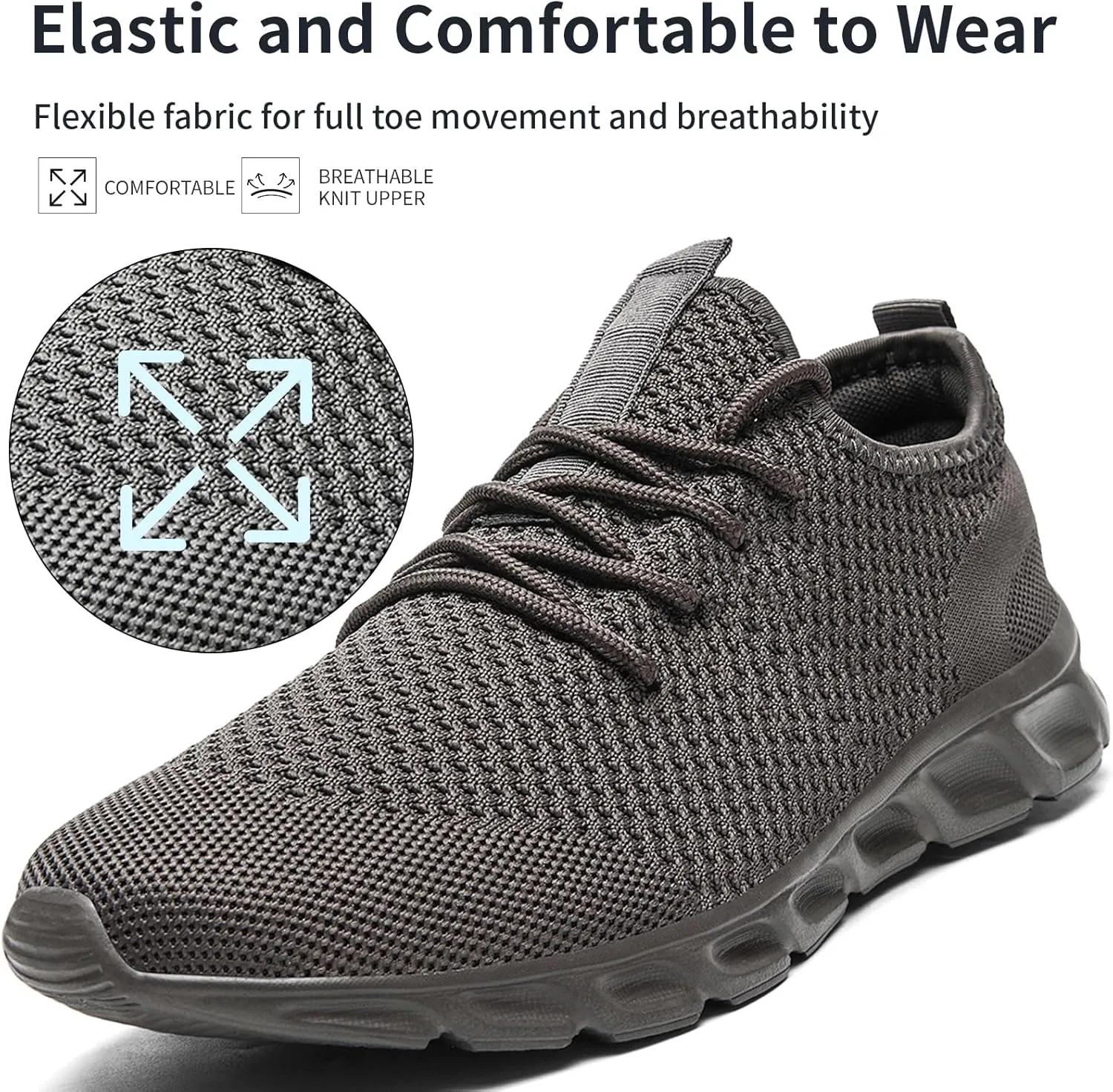 Linenghs Mens Running Shoes Tennis Gym Sneakers Casual Slip On Walking Lightweight Athletic Workout Breathable Fashion Sports Shoes