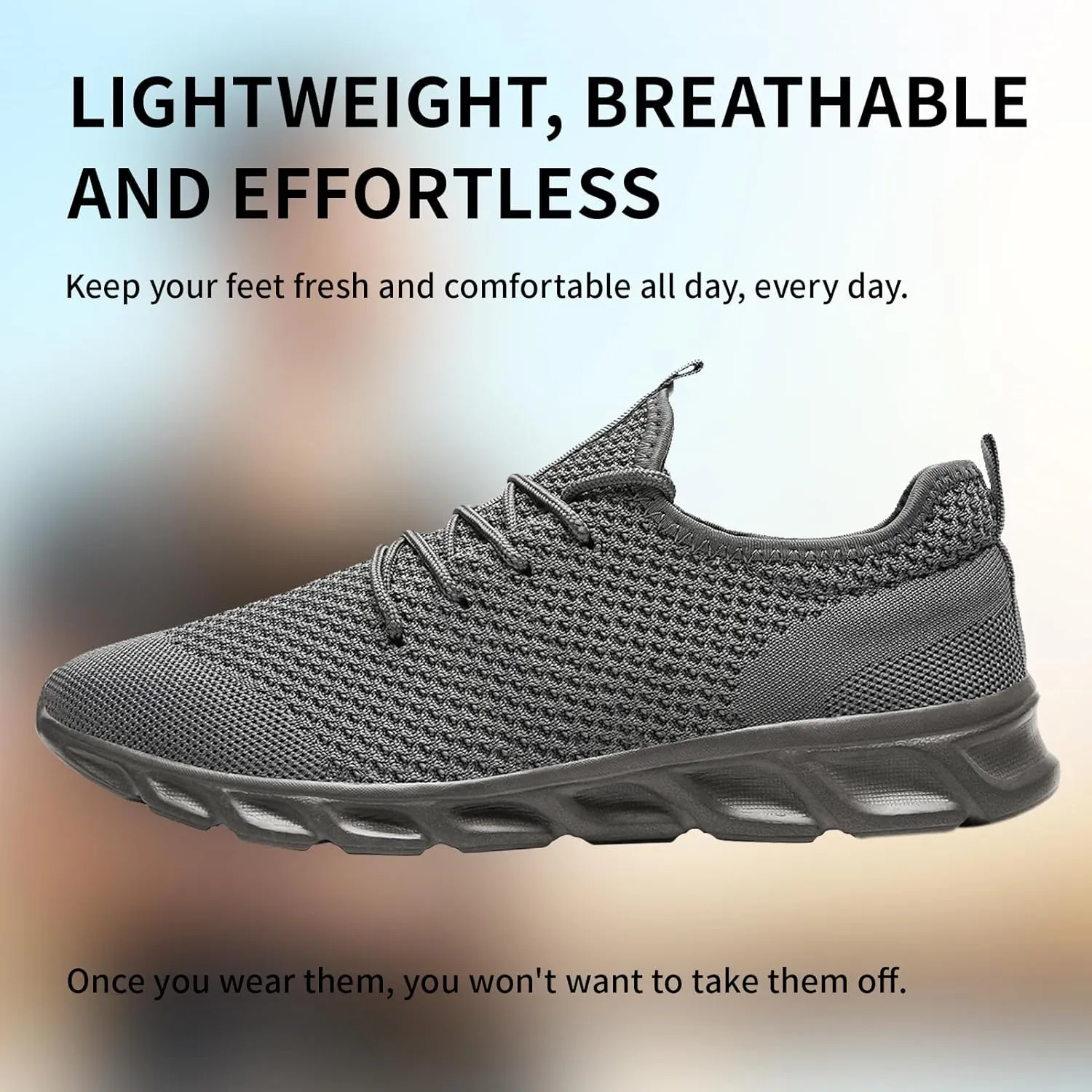 Linenghs Mens Running Shoes Tennis Gym Sneakers Casual Slip On Walking Lightweight Athletic Workout Breathable Fashion Sports Shoes
