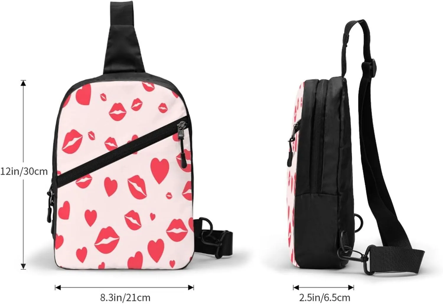 Lips 1 Sling Bag for Men Women, Small Crossbody Sling Backpack Shoulder Chest Bag, Anti Theft Travel Hiking Sports