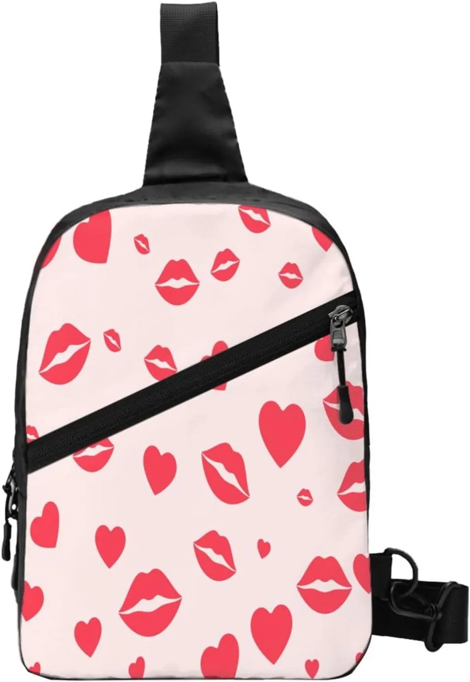 Lips 1 Sling Bag for Men Women, Small Crossbody Sling Backpack Shoulder Chest Bag, Anti Theft Travel Hiking Sports