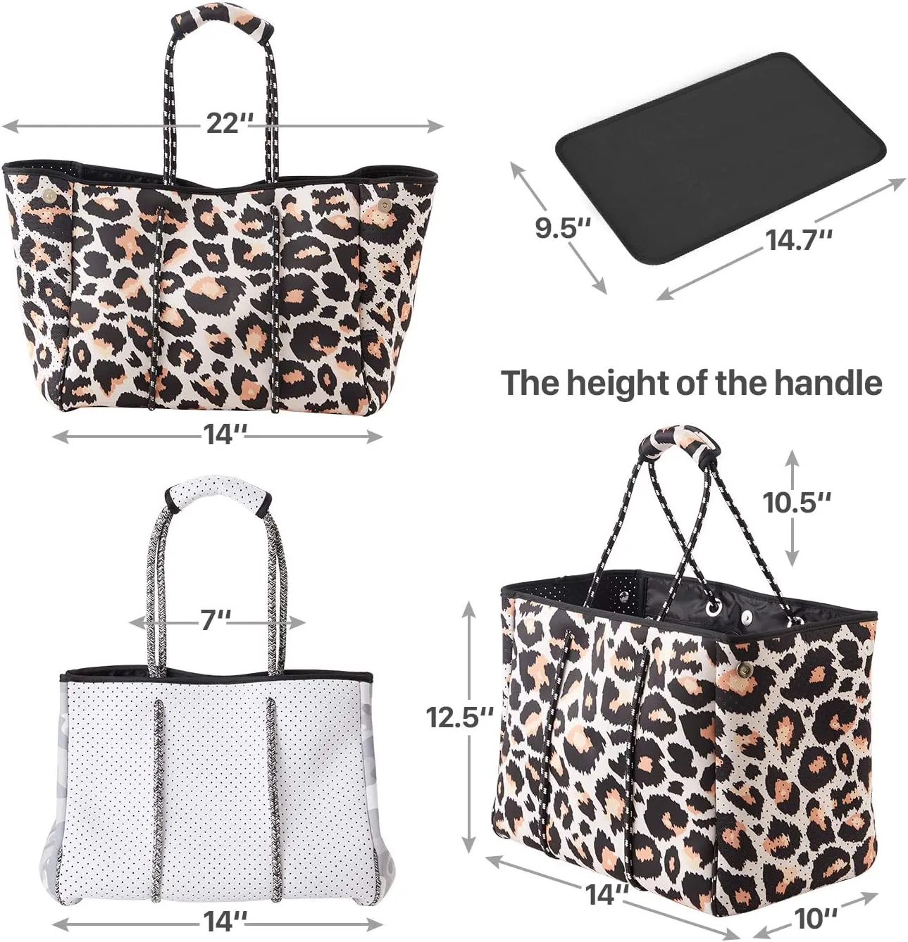 LMYYG Beach bag,Multipurpose Neoprene Bag,Large Tote Bag,Waterproof Shoulder Beach Bag for Travel Beach Gym Swimming