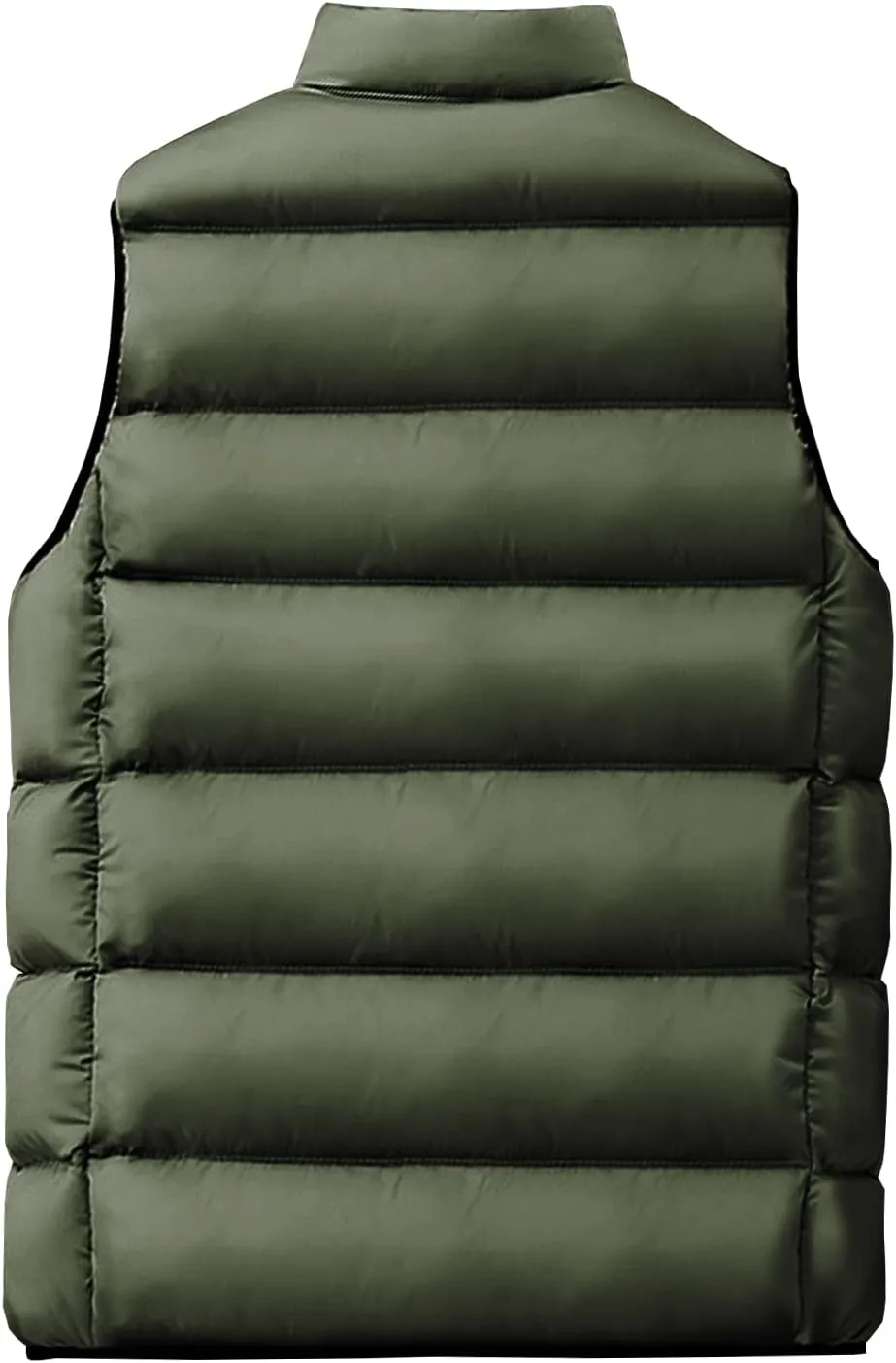Locachy Men's Outdoor Casual Full Zipper Stand Collar Padded Vest Coats Sleeveless Jacket