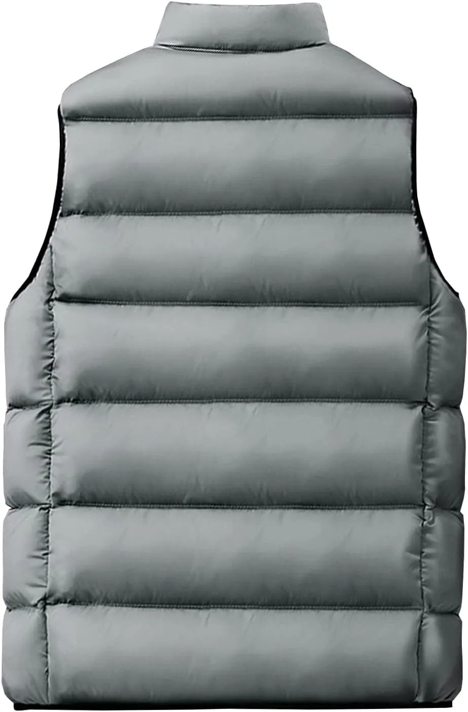 Locachy Men's Outdoor Casual Full Zipper Stand Collar Padded Vest Coats Sleeveless Jacket