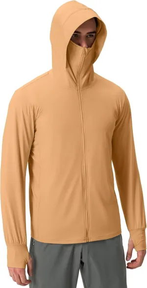 Locachy Men's UPF 50  Sun Protection Jacket Hooded Lightweight Full Zip Long Sleeve Cooling Hiking Fishing Performance Shirts