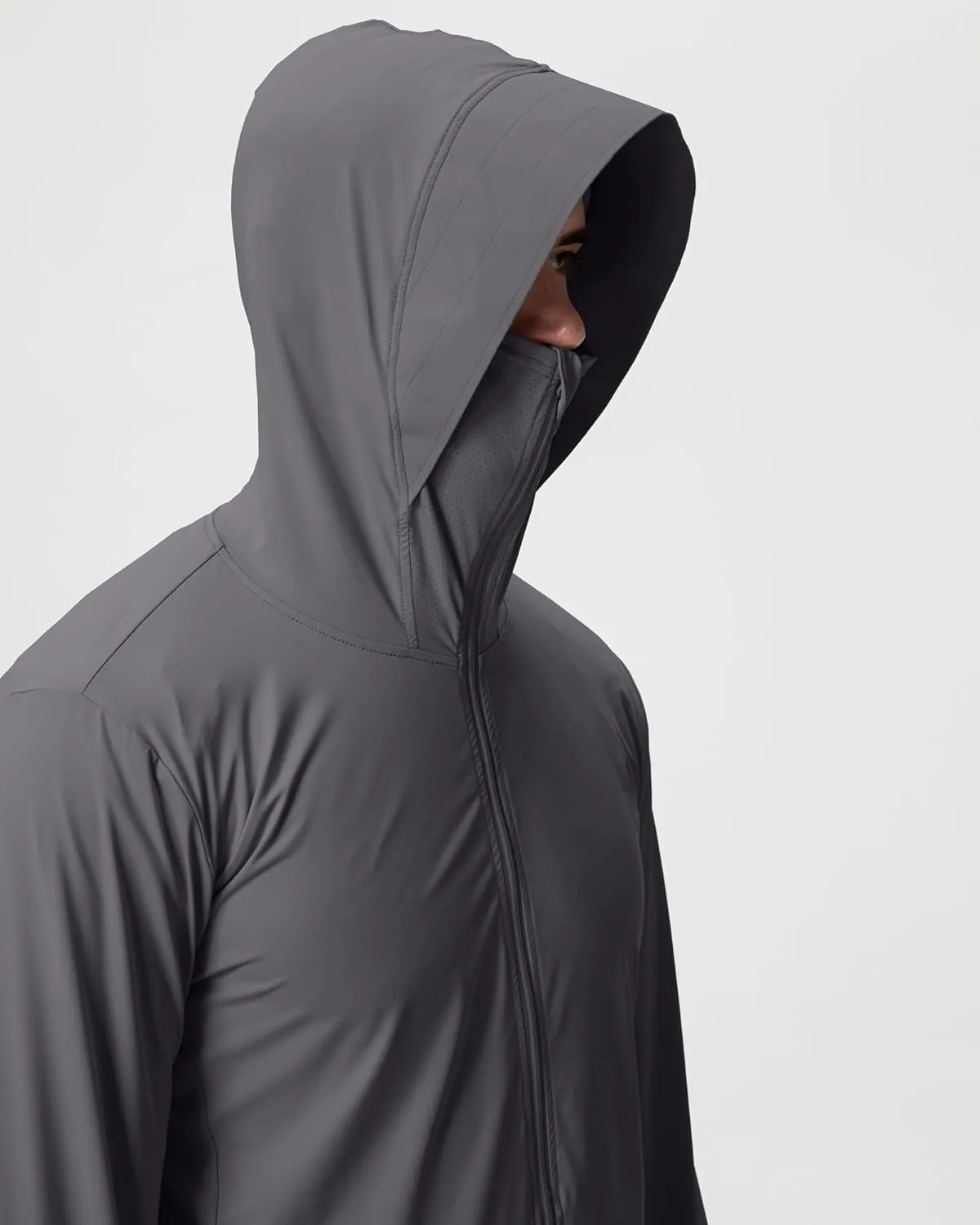 Locachy Men's UPF 50  Sun Protection Jacket Hooded Lightweight Full Zip Long Sleeve Cooling Hiking Fishing Performance Shirts